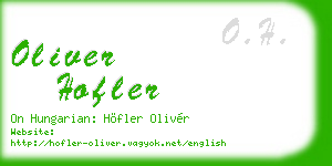 oliver hofler business card